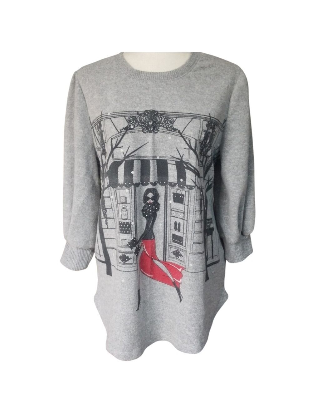 Love + Lace Gray Sweater XL